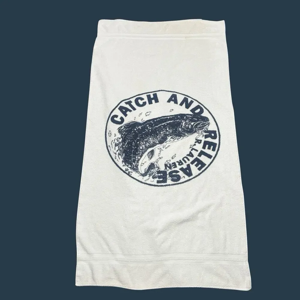 Vintage Ralph Lauren Catch And Release Towel Oversized Made In USA Rare 80-90s